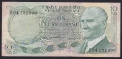 6.EMİSYON 1.TERTİP 10 LİRA E04 121690 ÇOK TEMİZ +