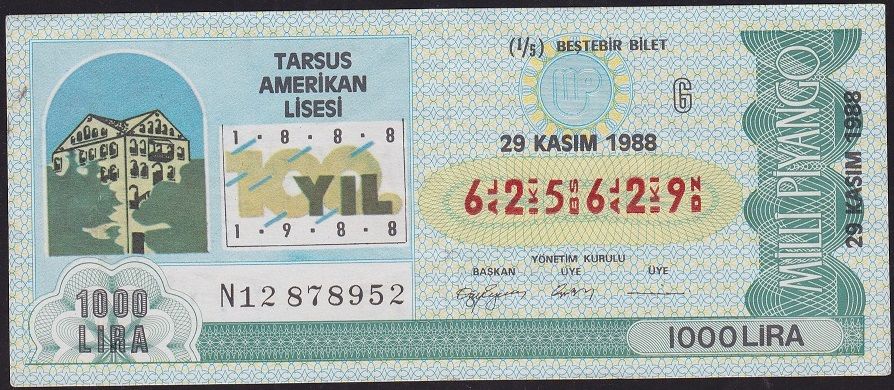 1988 29 Kasım Beşte Bir Bilet - G Serisi