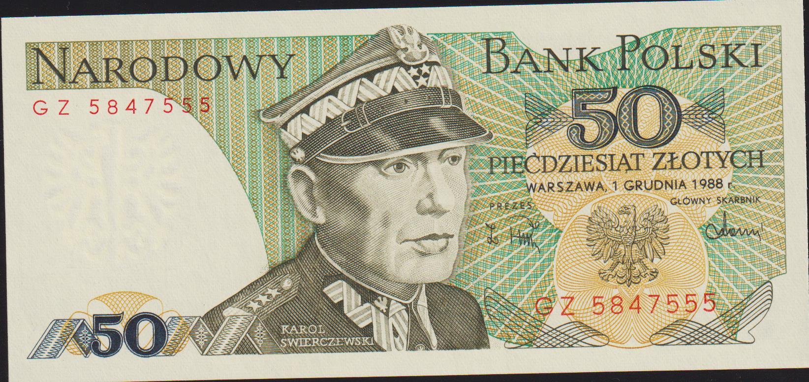 Polonya 50 Zloty 1988 Çil Pick 142c - 555