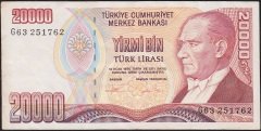 7.Emisyon 2.Tertip 20000 Lira G63 251762 Çok Temiz+