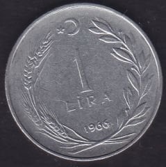 1966 Yılı 1 Lira Düz