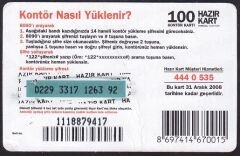 Turkcell Hazır Kart 100 Kontör 2008