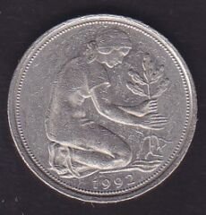 Almanya 50 Pfennig 1992 J