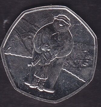 İngiltere 50 Pence 2019 Kardan Adam Hatıra Para - Nadir