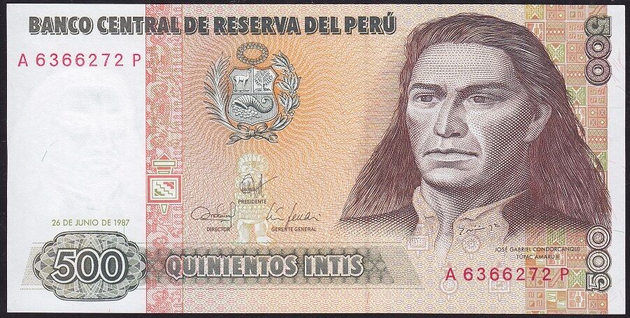 Peru 500 Soles 1987 Çilaltı Çil