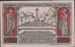 Almanya 50 Pfennig Notgeld 1920 Çok Çok Temiz
