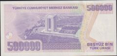 7.Emisyon 4.Tertip 500000 Lira K80 567777 Çil