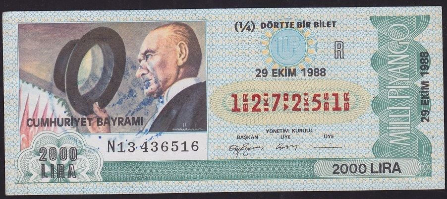 1988 29 Ekim Beşte Bir Bilet - R Serisi