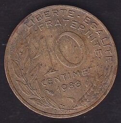 Fransa 10 Centimes 1988