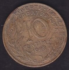 Fransa 10 Centimes 1988