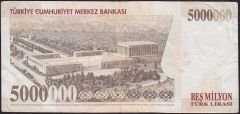 7.Emisyon 5 000 000 Lira J09 385756 Çok Temiz+