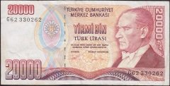 7.Emisyon 2.Tertip 20000 Lira G62 330262 Çok Temiz