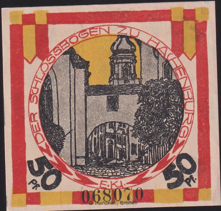 Almanya 50 Pfennig Notgeld 1921 Çil Filigranlı