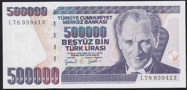 7.EMİSYON 4.TERTİP 500000 LİRA L78 939413 ÇİL