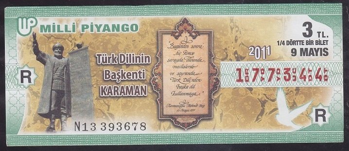 2011 9 MAYIS ÇEYREK BİLET -  R SERİSİ