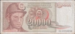 Yugoslavya 20000 Dinar 1987 Çok Temiz