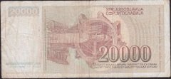 Yugoslavya 20000 Dinar 1987 Çok Temiz