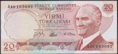6.EMİSYON 1.TERTİP 20 LİRA A46 163097 ÇÇT +
