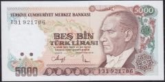 7.Emisyon 4.Tertip 5000 Lira I31 921706 Çilaltı Çil