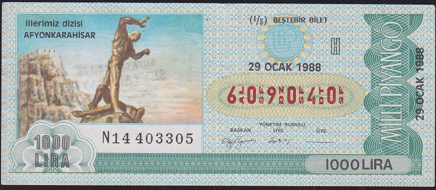 1988 29 Ocak Beşte Bir Bilet - H Serisi