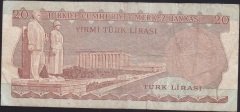 6.EMİSYON 2.TERTİP 20 LİRA C15 076796 ÇOK TEMİZ