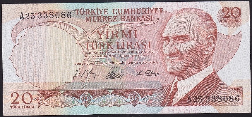 6.EMİSYON 1.TERTİP 20 LİRA A25 338086 ÇİLALTI