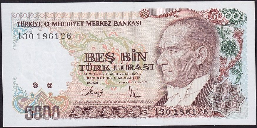 7.Emisyon 4.Tertip 5000 Lira I30 186126 Çil