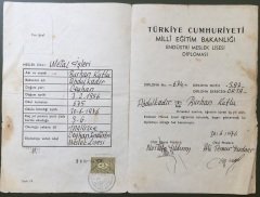 TÜRKİYE CUMHURİYETİ 1976 TARİHLİ DİPLOMA
