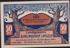 Almanya 50 Pfennig Notgeld 1921 Çil