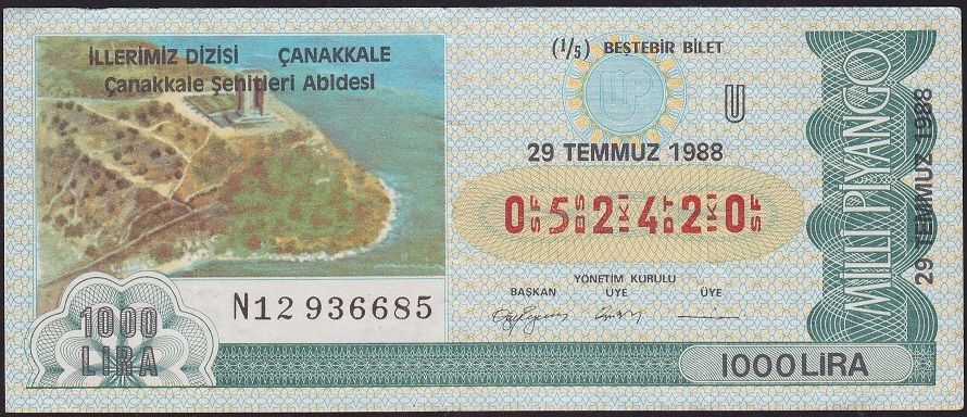 1988 29 Temmuz Beşte Bir Bilet - U Serisi