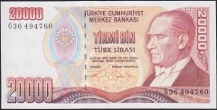 7.Emisyon 2.Tertip 20000 Lira G36 494760 Çok Çok Temiz