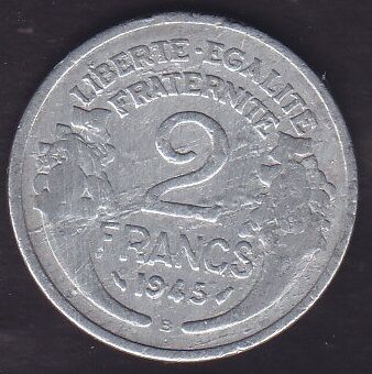 Fransa 2 Frank 1945 B