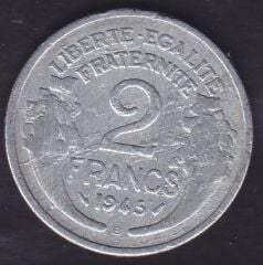 Fransa 2 Frank 1945 B
