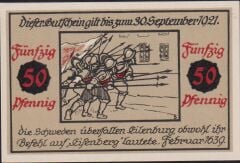 Almanya 50 Pfennig Notgeld 1921 Çil