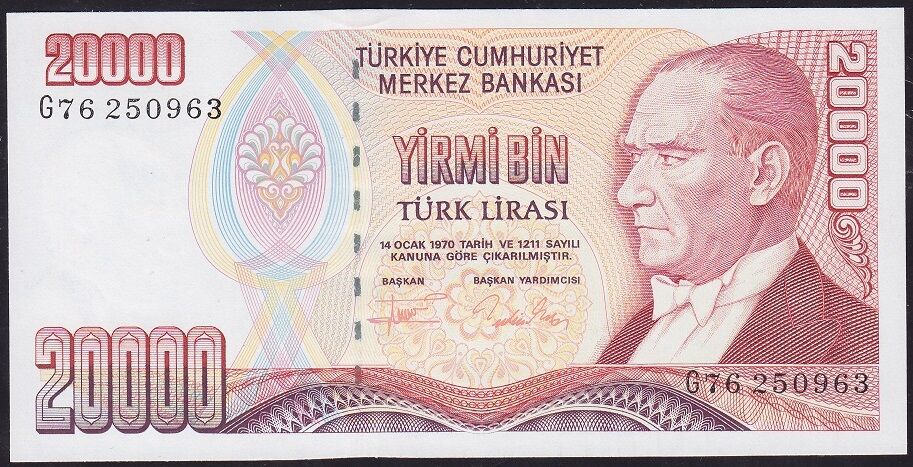 7.Emisyon 2.Tertip 20000 Lira G76 250963 Çil