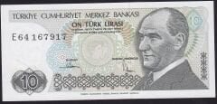 7.Emisyon 2.Tertip 10 Lira E64 167917 Çilaltı Çil