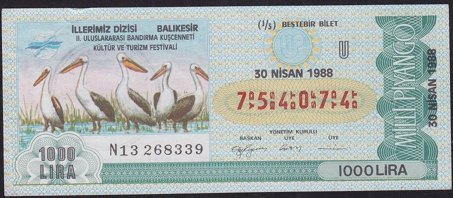 1988 30 Nisan Beşte Bir Bilet - U Serisi