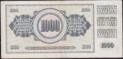 Yugoslavya 1000 Dinar 1981 Çok Temiz
