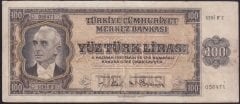 3.EMİSYON 100 LİRA B2 056471 ÇOK TEMİZ (ÇERÇEVEDE BİR KAÇ KÜÇÜK DOLGU VAR)