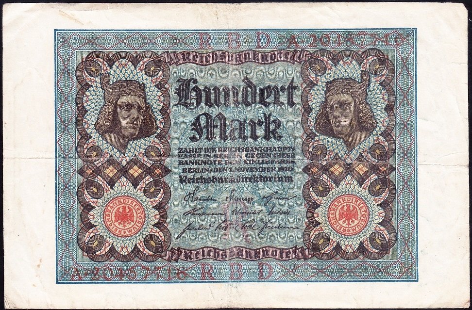 Almanya 100 Mark 1920 Çok Temiz +  8 Rakamlı ( R67b )