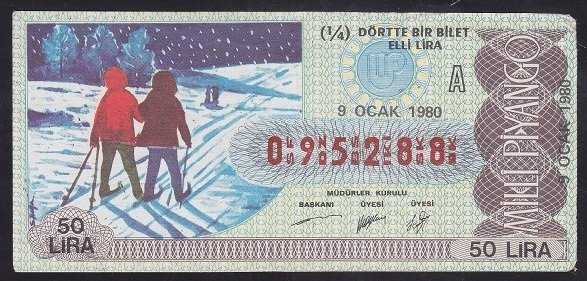 1980 9 OCAK ÇEYREK BİLET - A SERİSİ