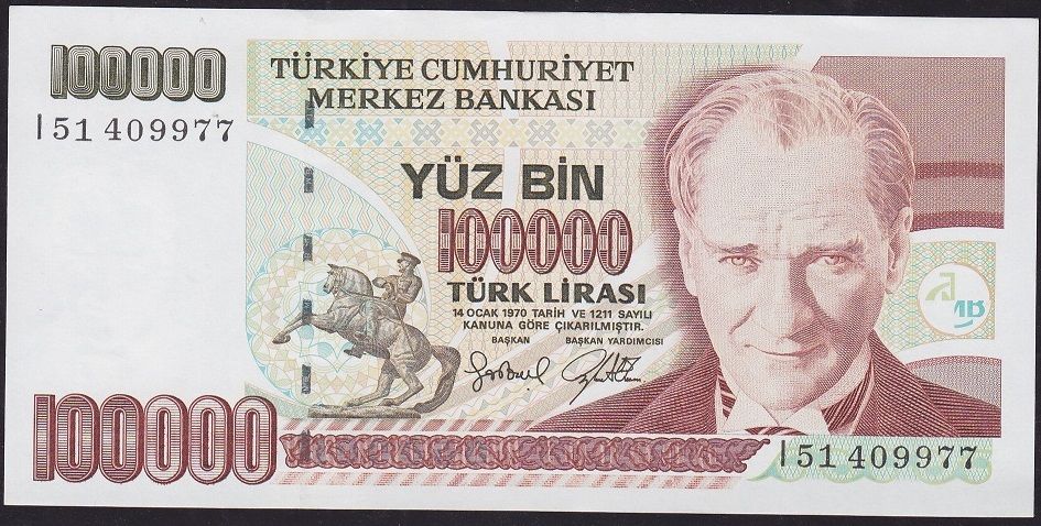 7.Emisyon 3.Tertip 100000 Lira I51 409977 Çilaltı Çil