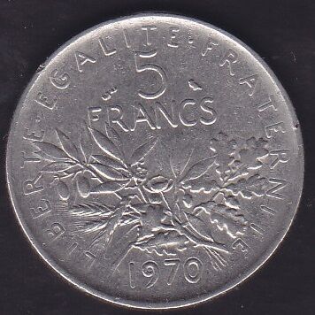Fransa 5 Frank 1970