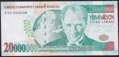 7.Emisyon 20 000 000 Lira E79 709638 Çok Çok Temiz+