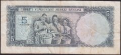 5.EMİSYON 4.TERTİP 5 LİRA H42 027675 TEMİZ +