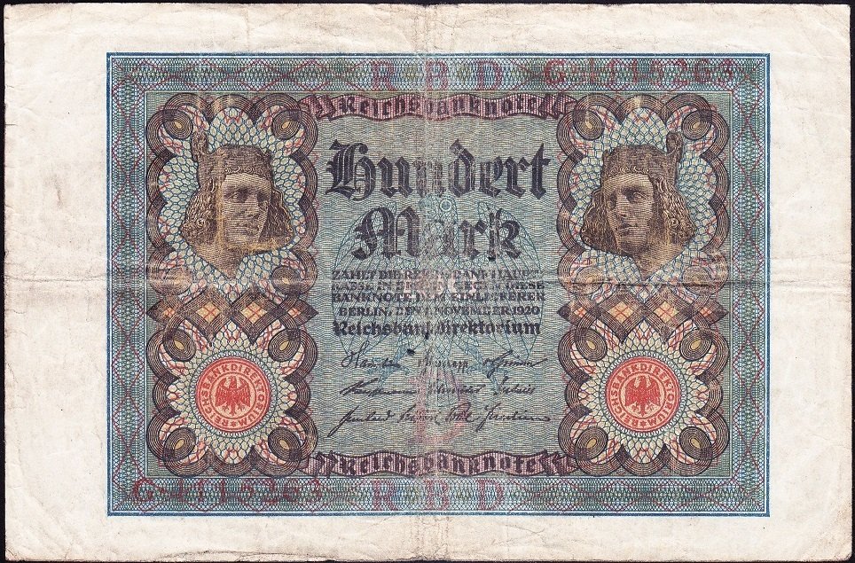 Almanya 100 Mark 1920 Çok Temiz 7 Rakamlı ( R67a )