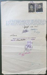 1939 TARİHLİ RESİMLİ VE PULLU BİR EVRAK