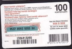 Turkcell Hazır Kart 100 Kontör 2009