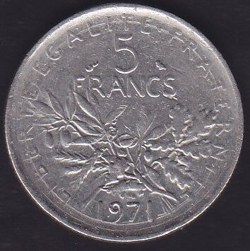 Fransa 5 Frank 1971