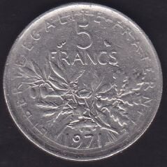 Fransa 5 Frank 1971